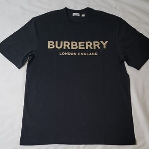 Burberry Black T-Shirt with Beige Logo Print